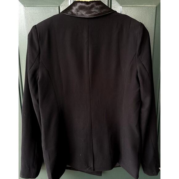 NWOT Current Air Anthropologie Sz S Black Double Breasted Blazer w/ Satin Collar - Picture 5 of 7